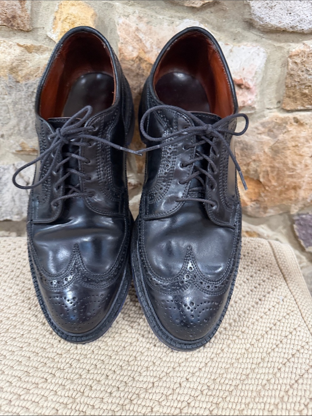 Allen Edmonds Men's Black Wingtip Dress Shoes Size 11EEE Dainite Soles